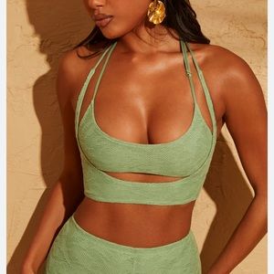 Laced crop top halter